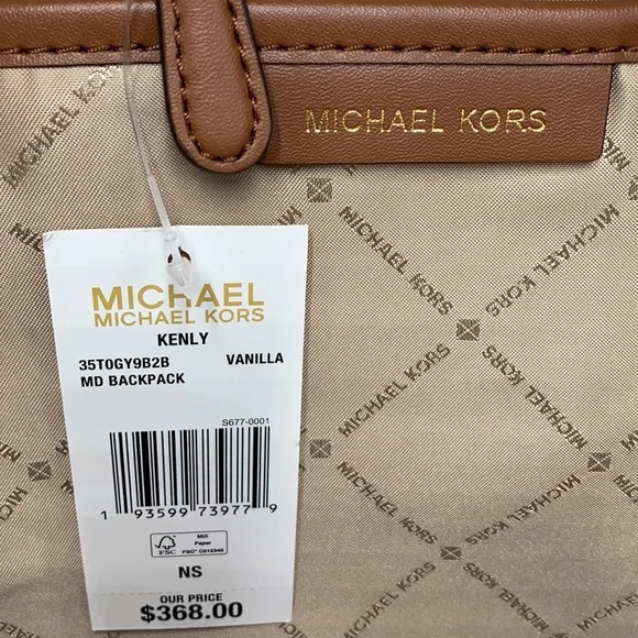 MICHAEL KORS Kenly Medium Backpack Signature Vanilla Bag - Picture 7 of 16